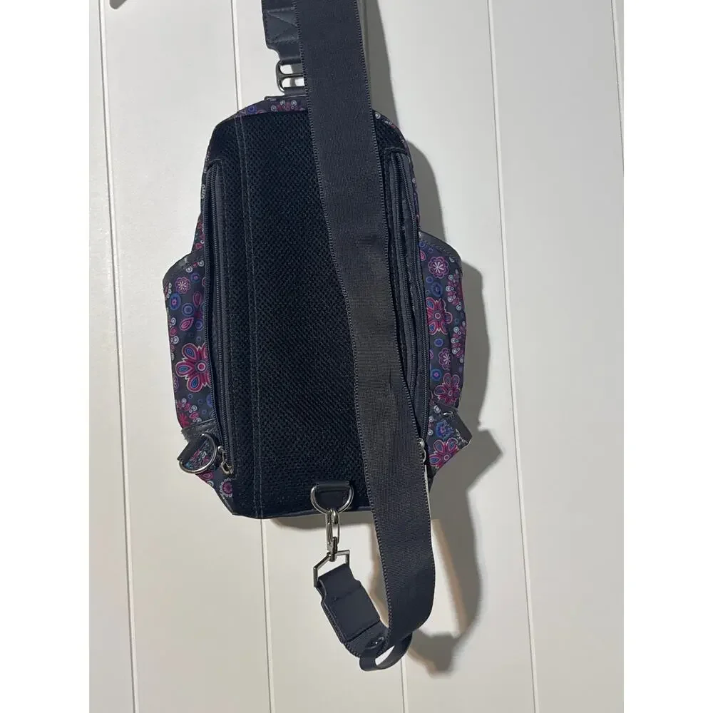 Hadaki Floral Paisley Sling Backpack Multicolor Crossbody Travel Shoulder Bag